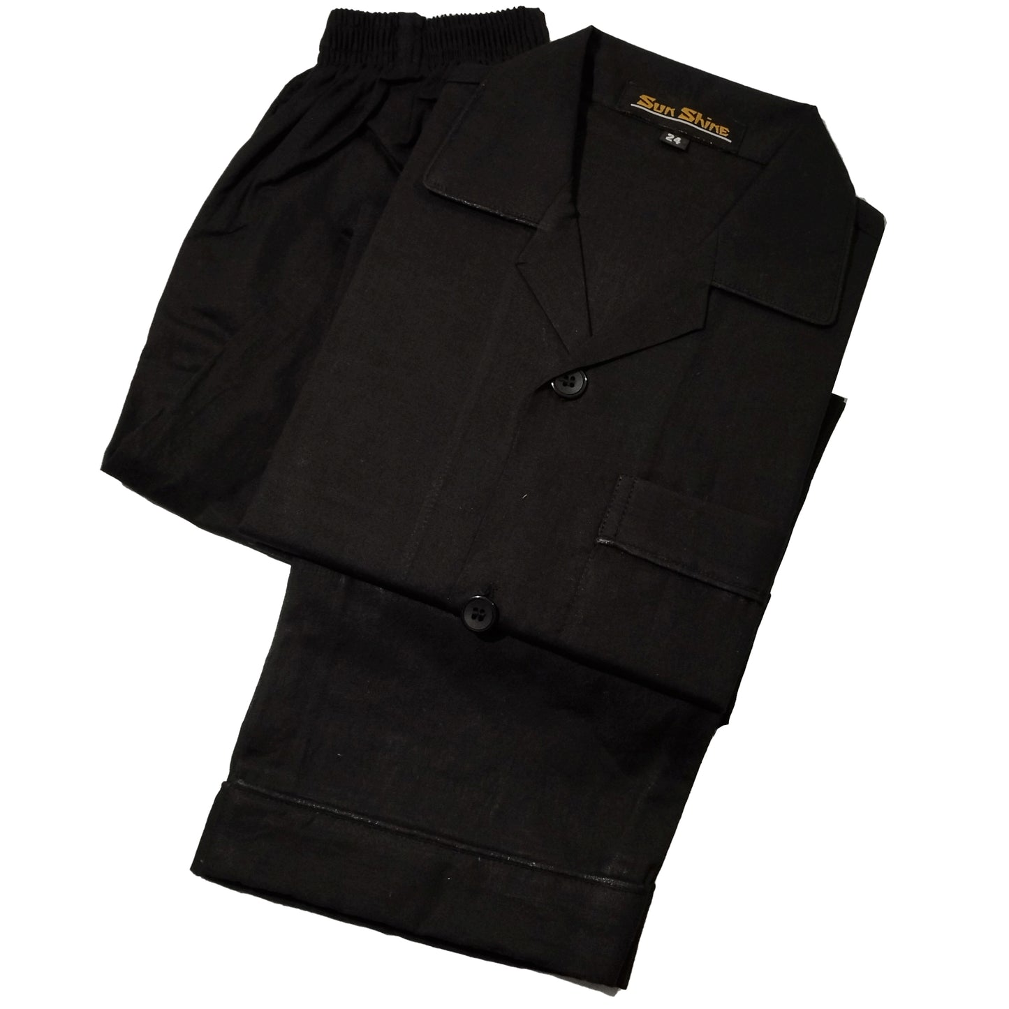 Black Cotton Night Suit - MCN