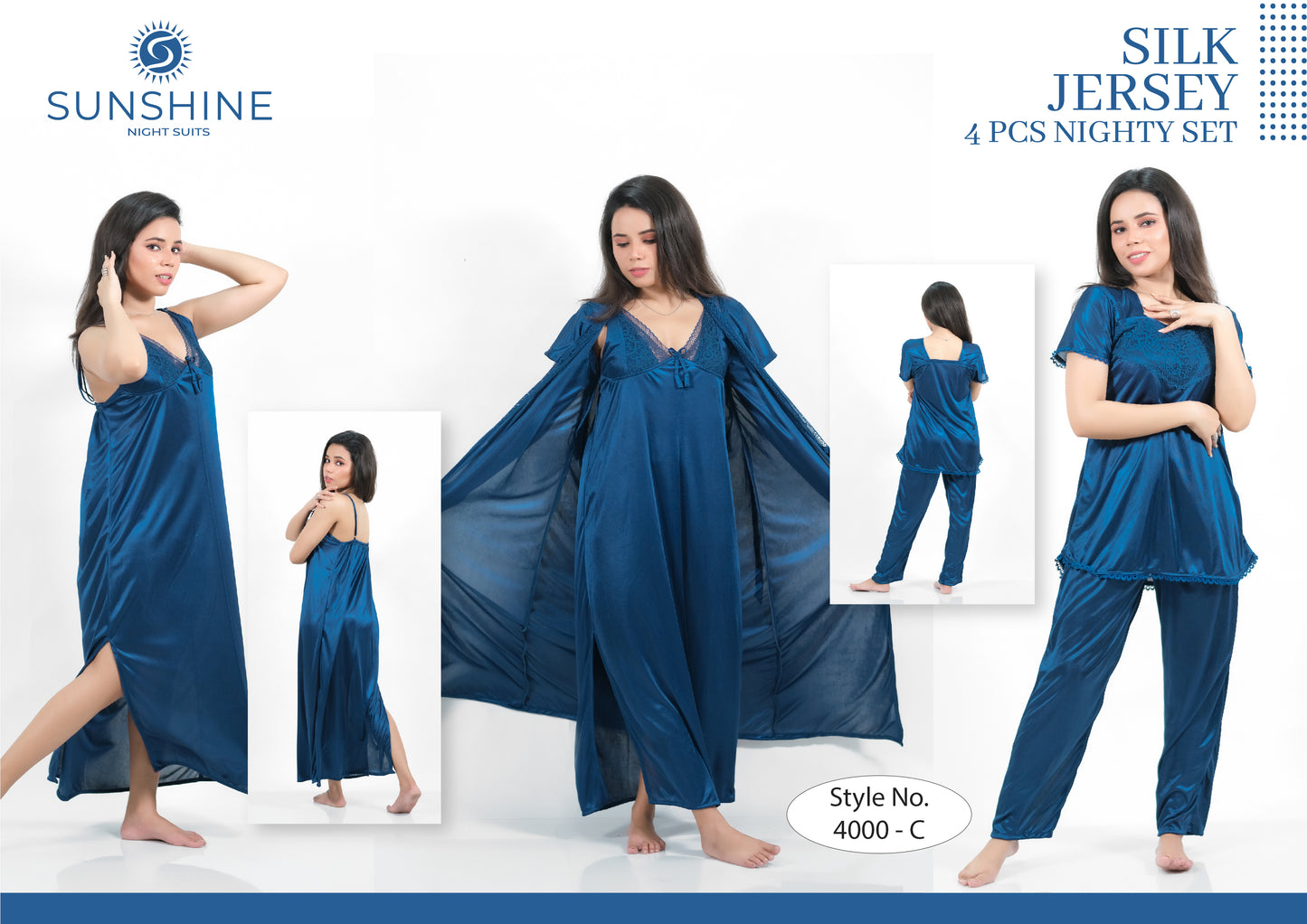 Bridal Nighty 4pcs Set - Style No. 4000