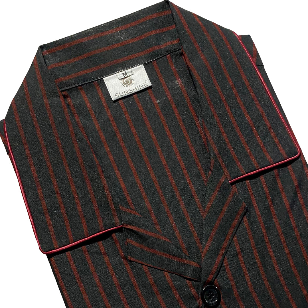 Black Red Stripe Night Suit – CH-126