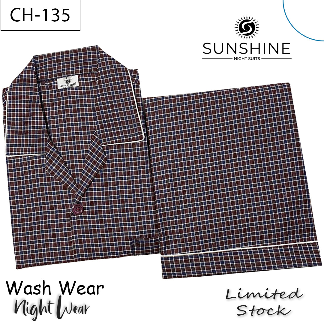Maroon Check Night Suit – CH-135