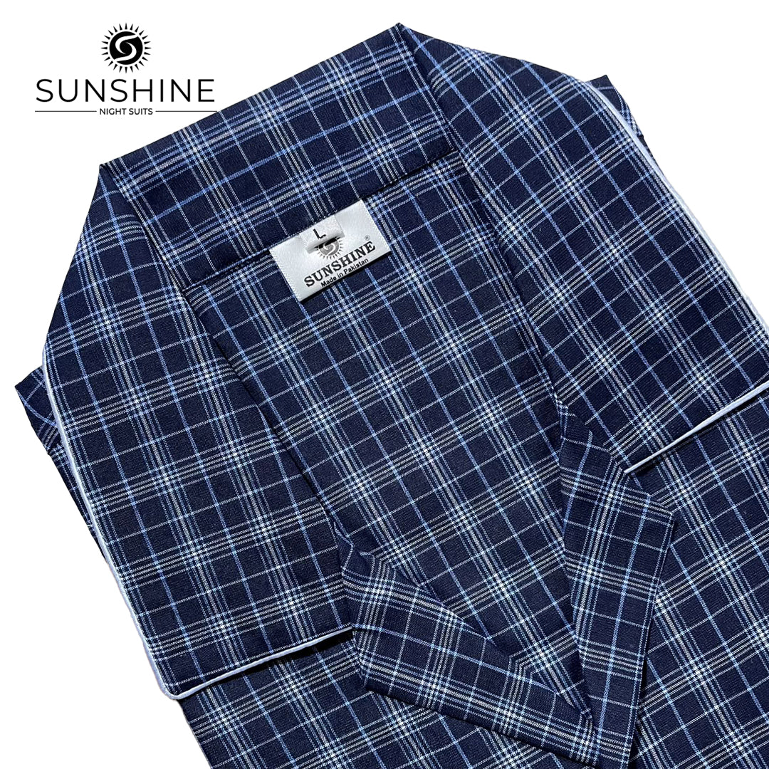 Royal Blue Check Night Suit - CH-70