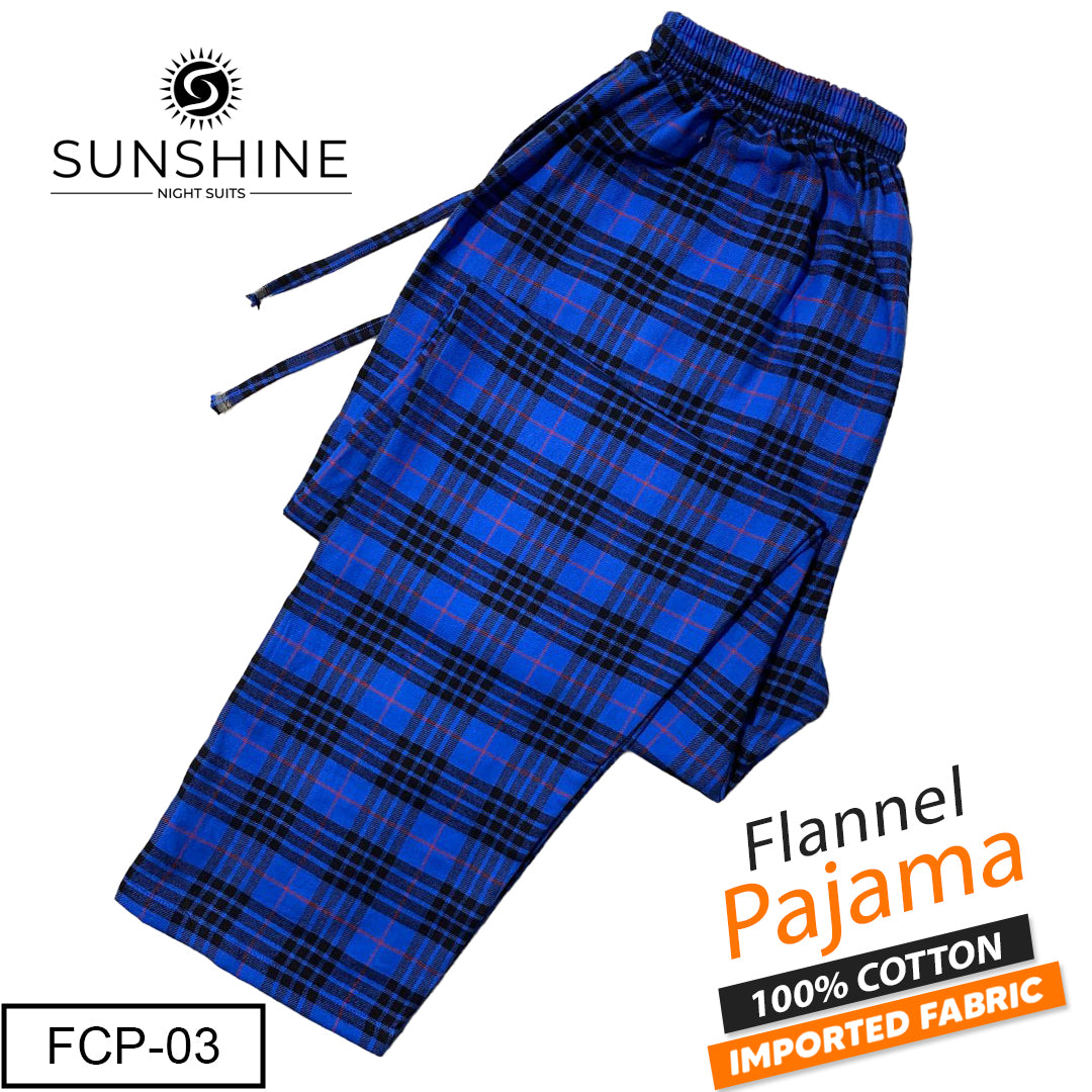 Royal Blue Check Flannel Pajama – FCP-03 | Winter Fabric