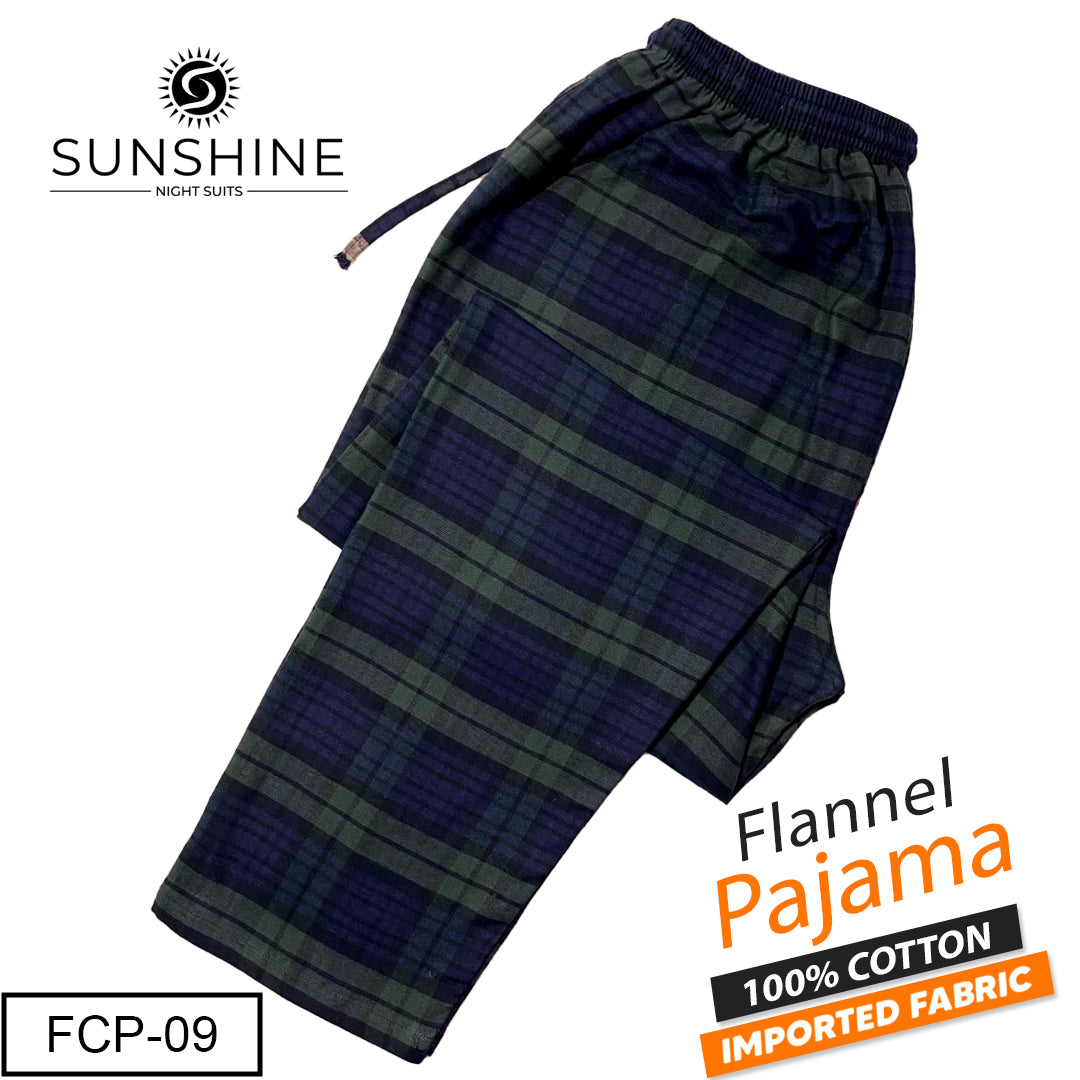 Dark Blue Green Check Flannel Pajama – FCP-09 | Winter Fabric