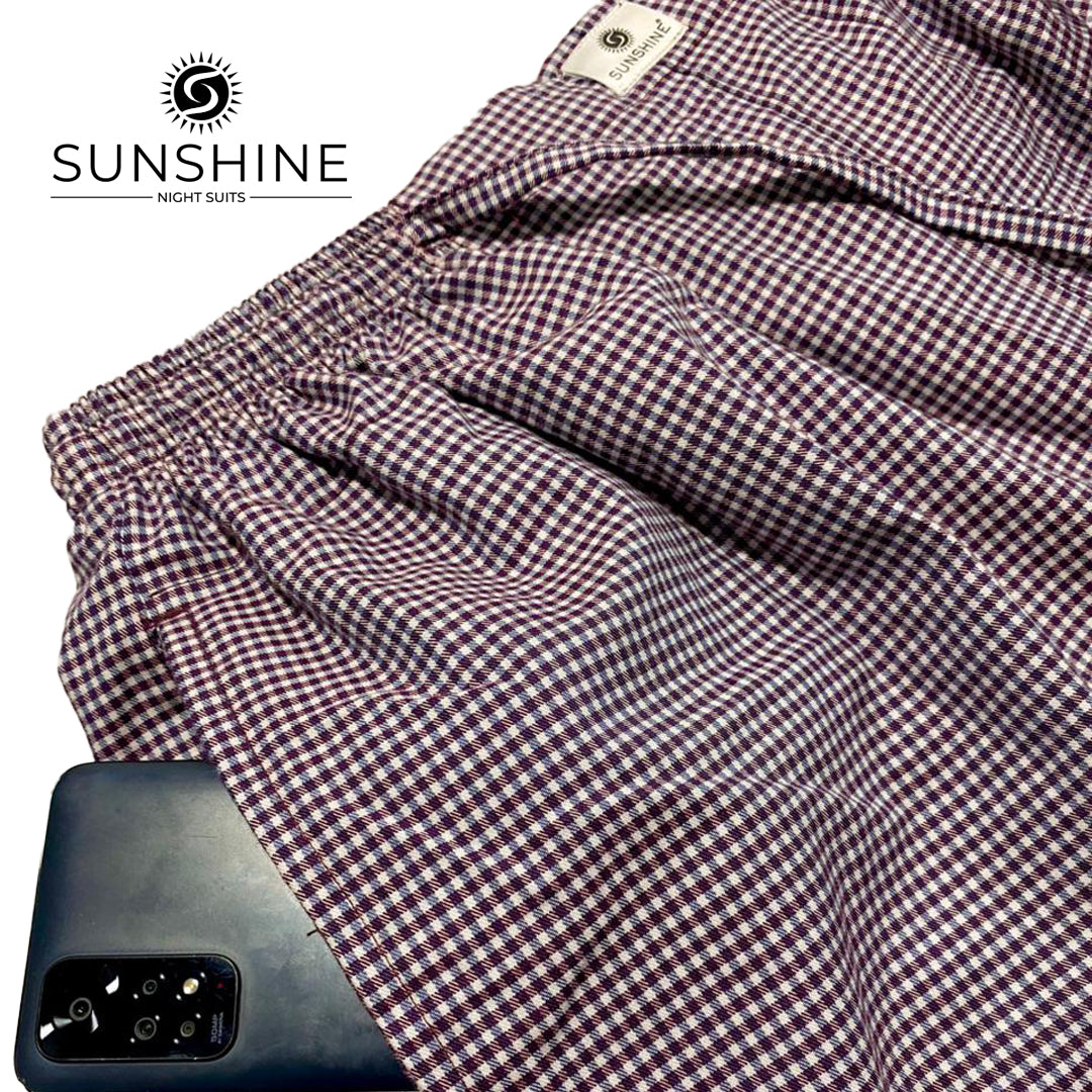 Maroon Gingham Check Flannel Pajama – FCP-11 | Winter Fabric