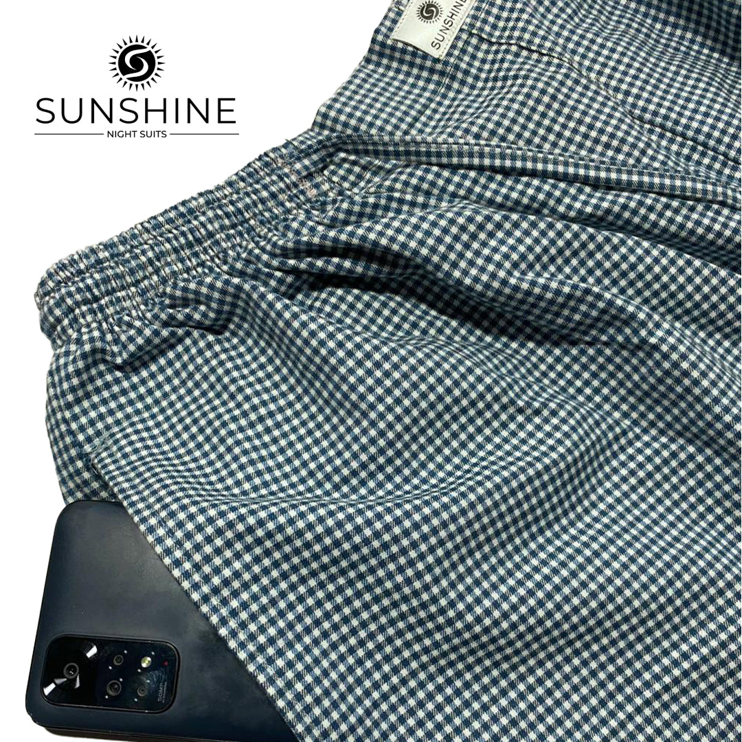 Teal Gingham Check Flannel Pajama – FCP-12 | Winter Fabric