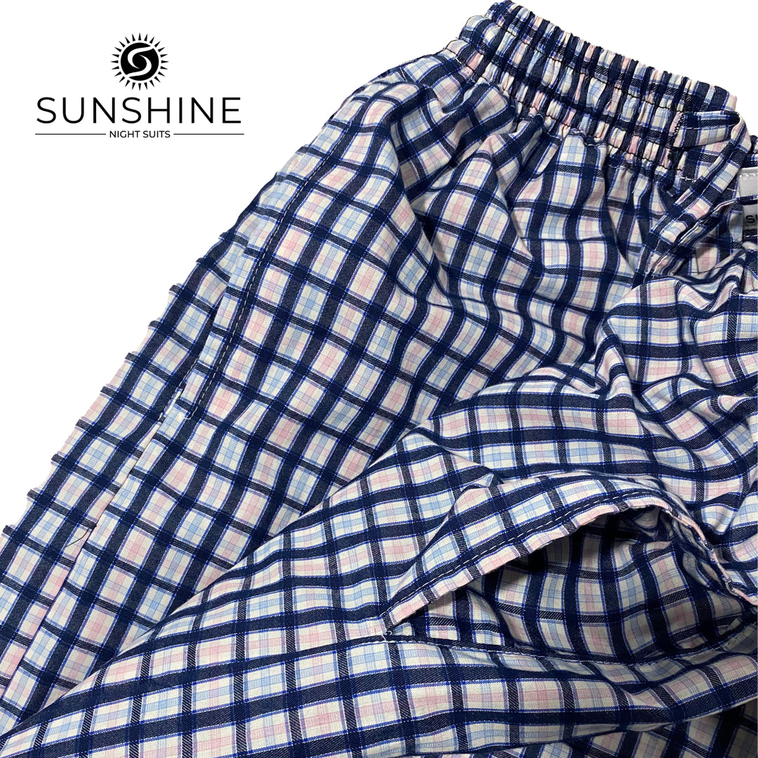 Frosty Blue Check 100% Cotton Pajamas MCT-19