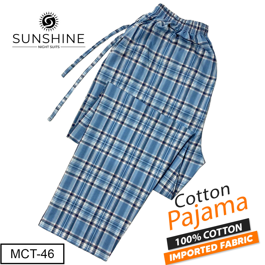 Celestial Blue Check 100% Cotton Trousers MCT-46