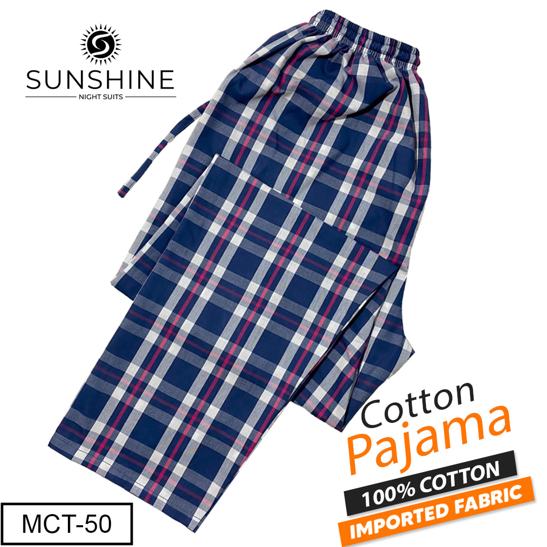 Harbor Blue Check 100% Cotton Trousers MCT-50