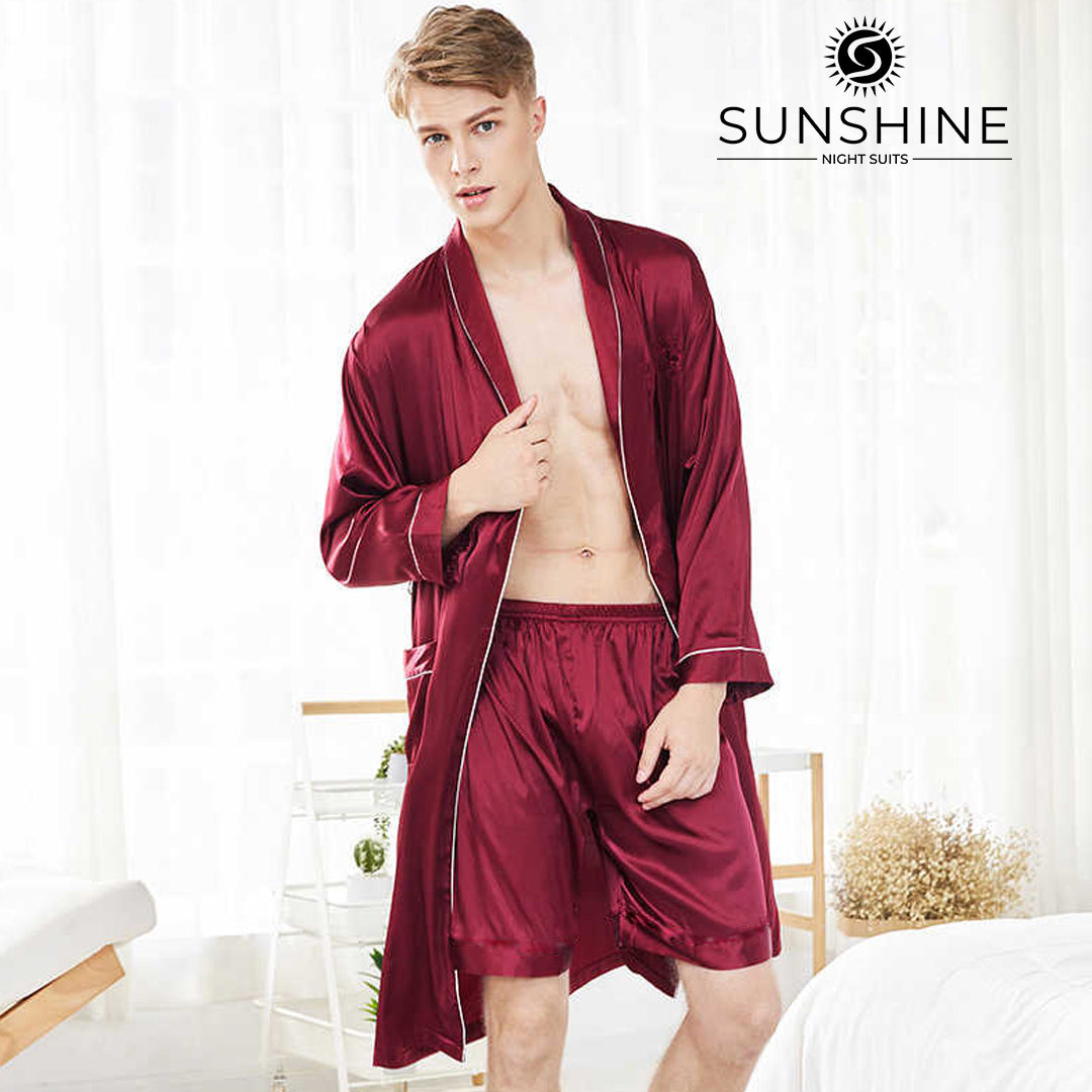 Maroon silk shorts best sale