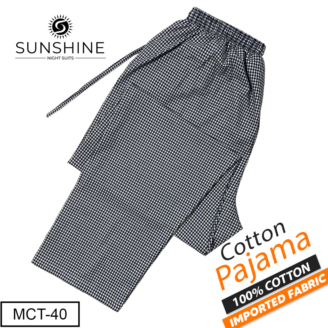 Black White Gingham Check 100% Cotton Pajamas MCT-40