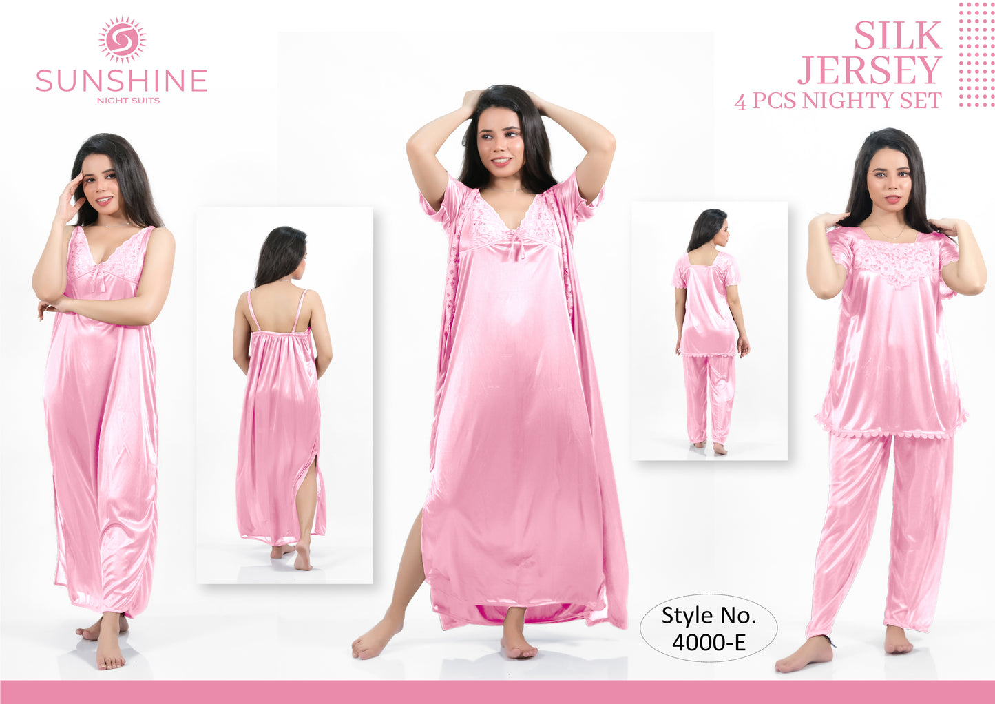 Bridal Nighty 4pcs Set - Style No. 4000
