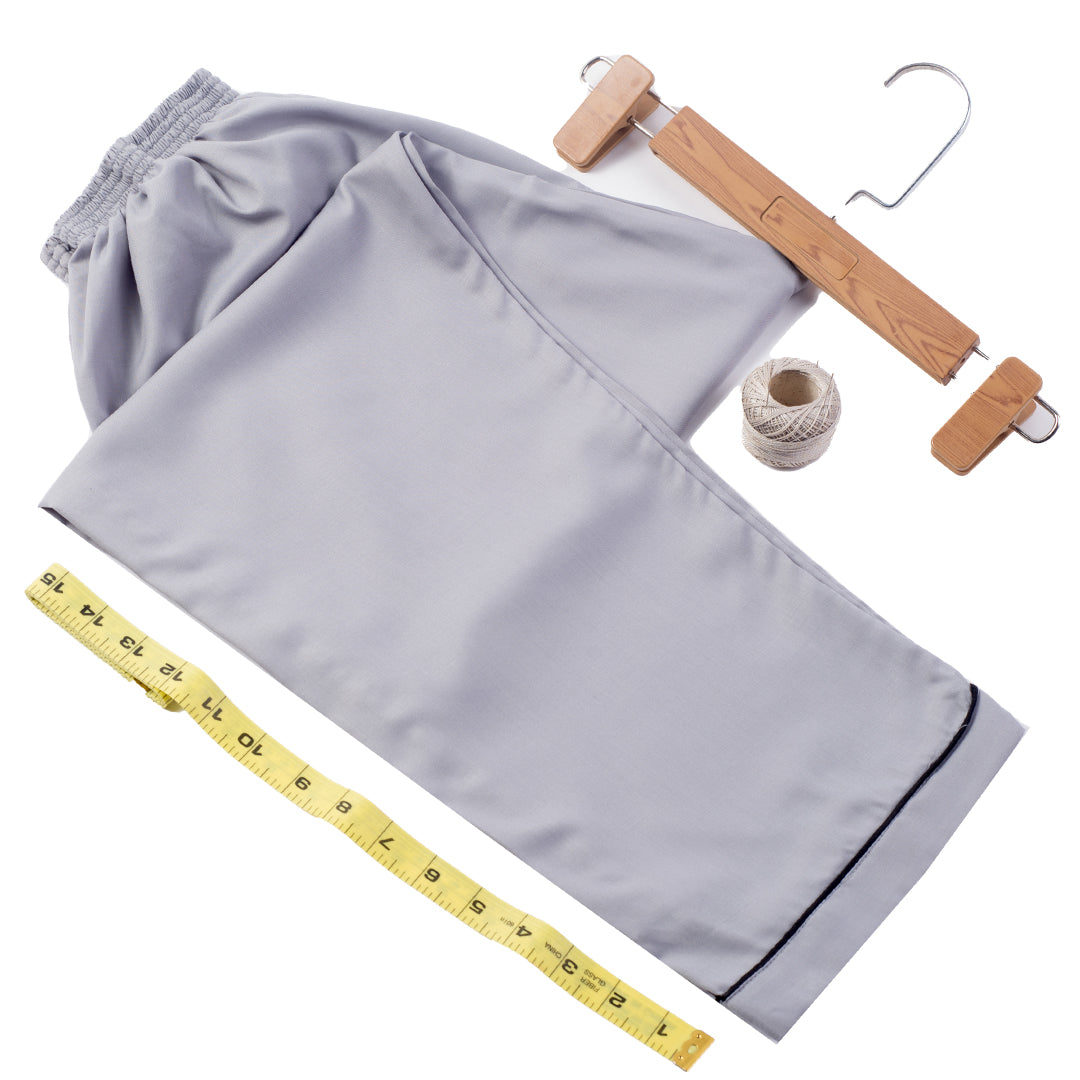 Silver Grey Plain Night Suit - MN-805