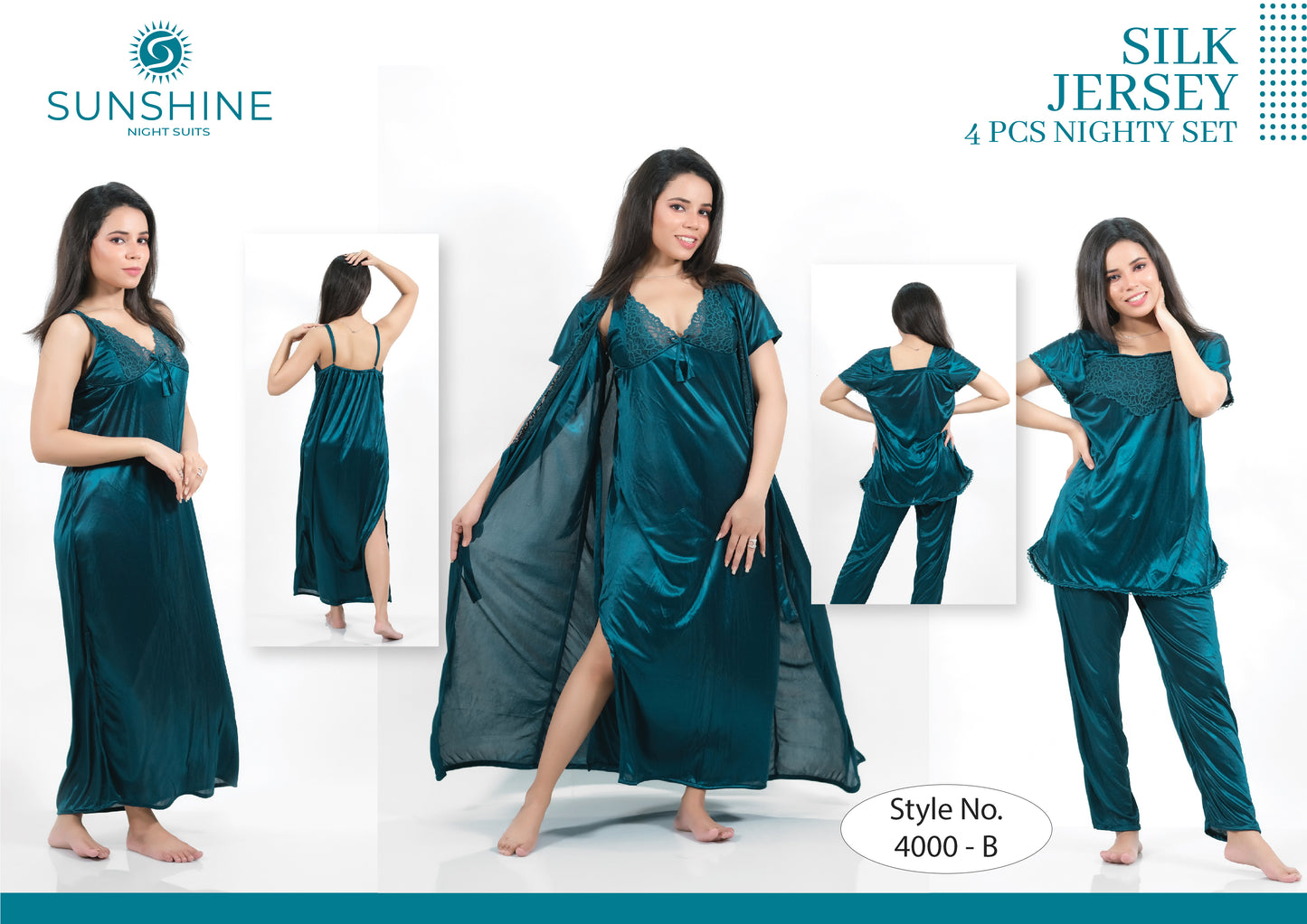 Bridal Nighty 4pcs Set - Style No. 4000