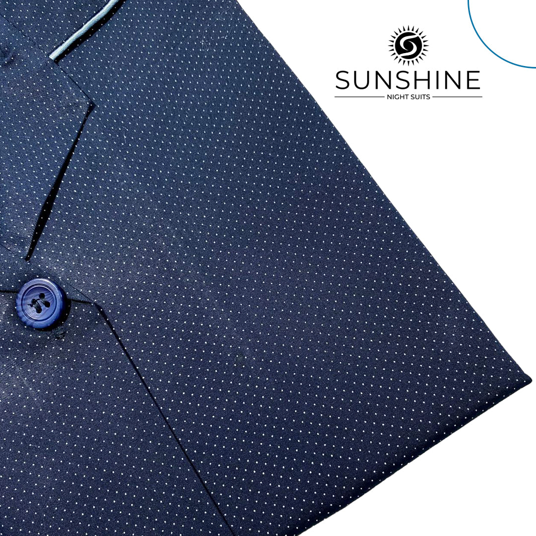 Navy Micro Dot Printed 100% Cotton Nightdress Ladies – WCN-78