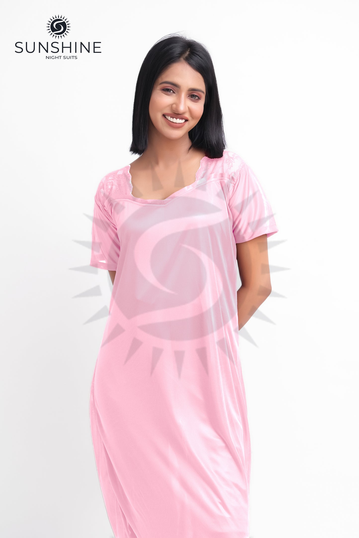 Pink Silk Maxi Night Gown 1002-E