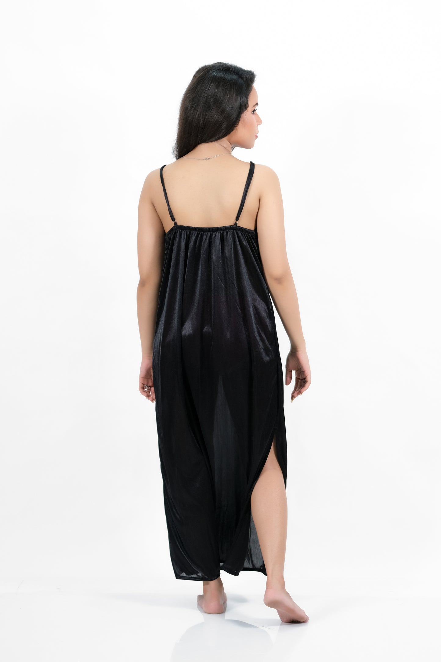 Black Silk 1pc Nighty 1000-D