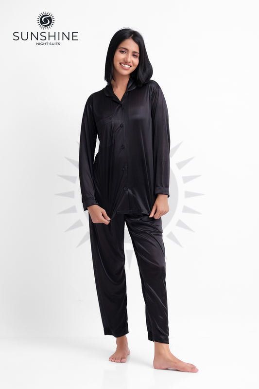 Black Silk Jersey Pajamas Set 2550-D