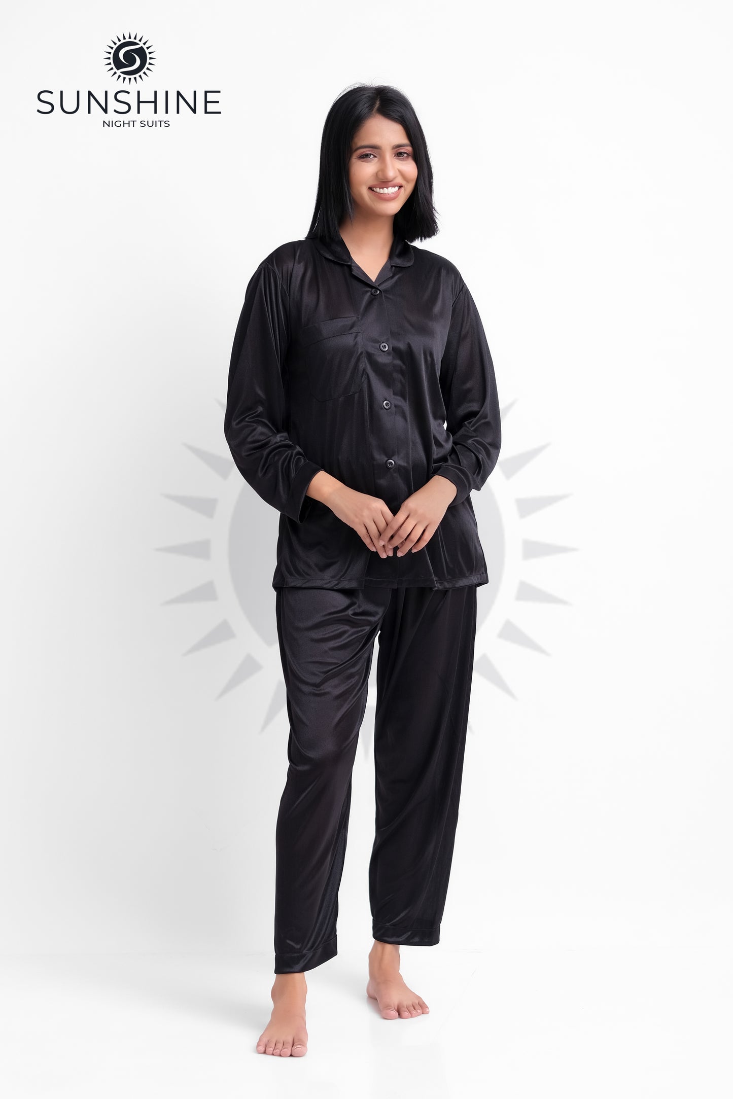 Black Silk Jersey Pajamas Set 2550-D