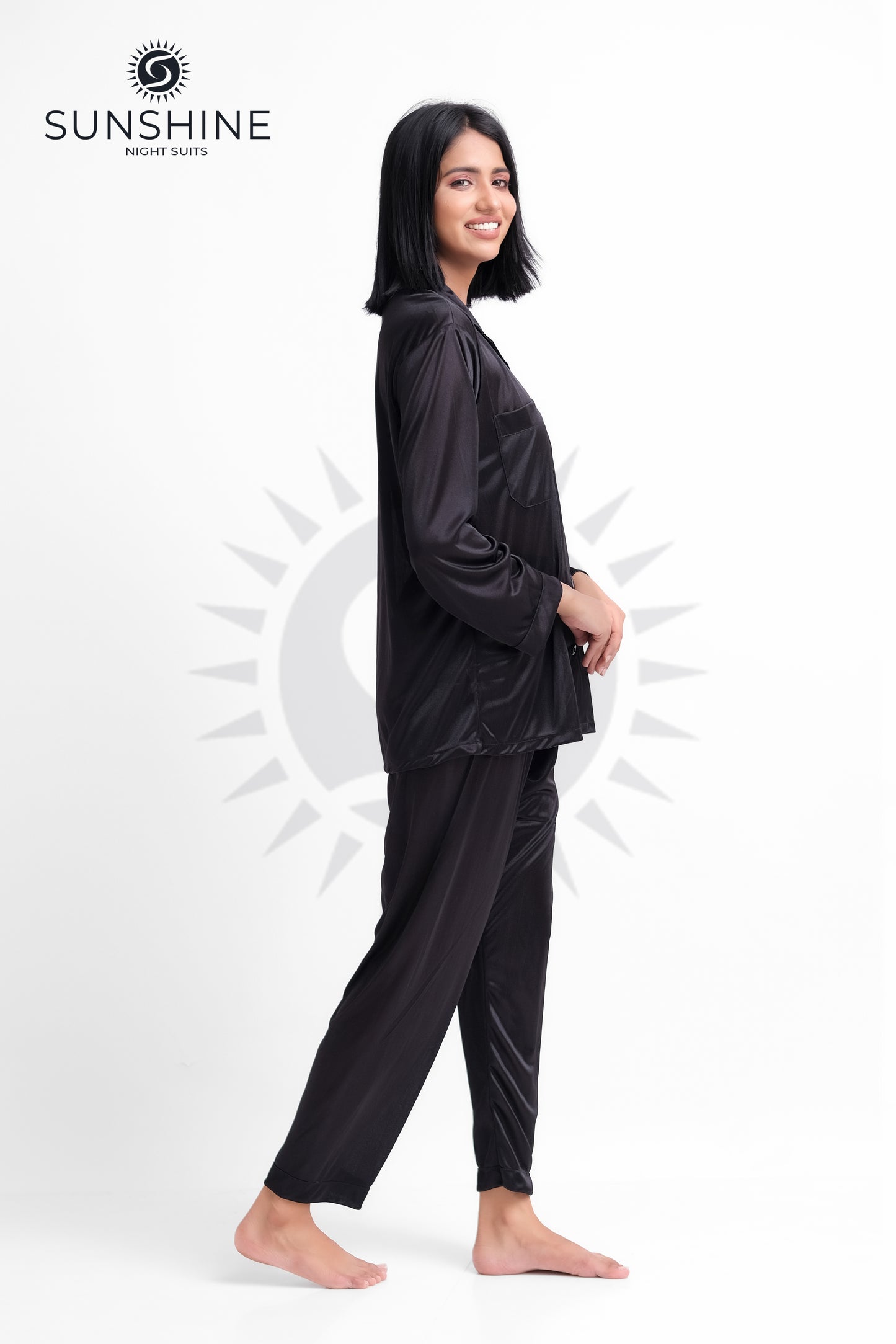 Black Silk Jersey Pajamas Set 2550-D