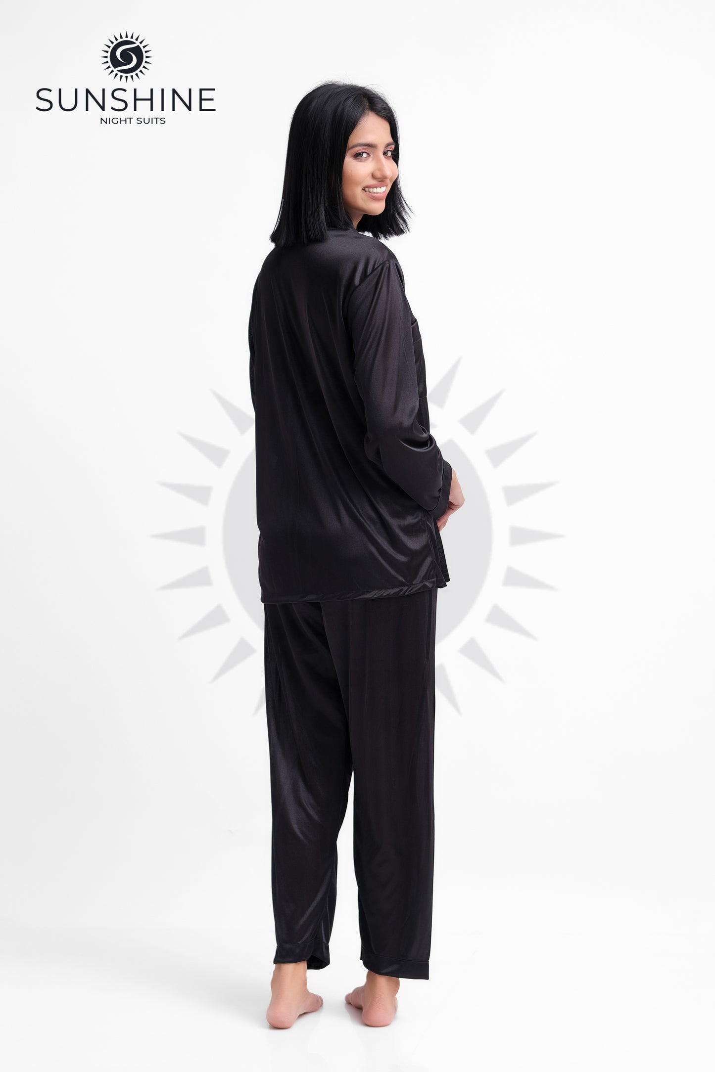 Black Silk Jersey Pajamas Set 2550-D