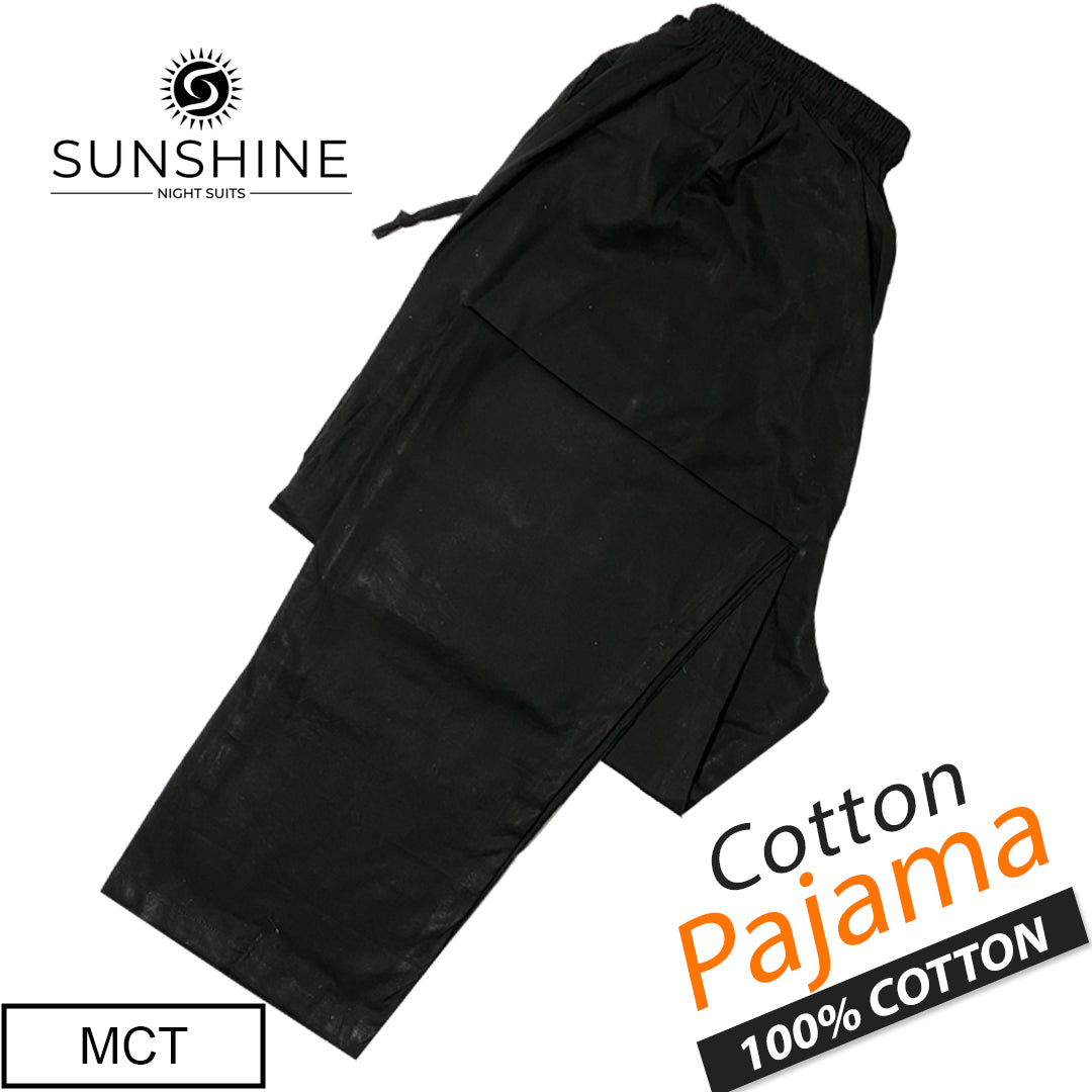 Black Plain 100% Cotton Pajamas MCT