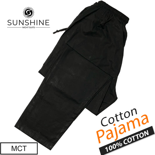 Black Plain 100% Cotton Pajamas MCT