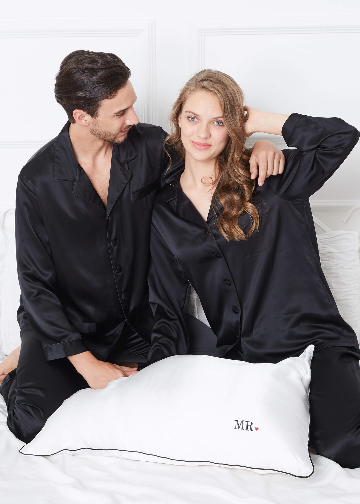 Black Silk Couple Nightdress SCN-15