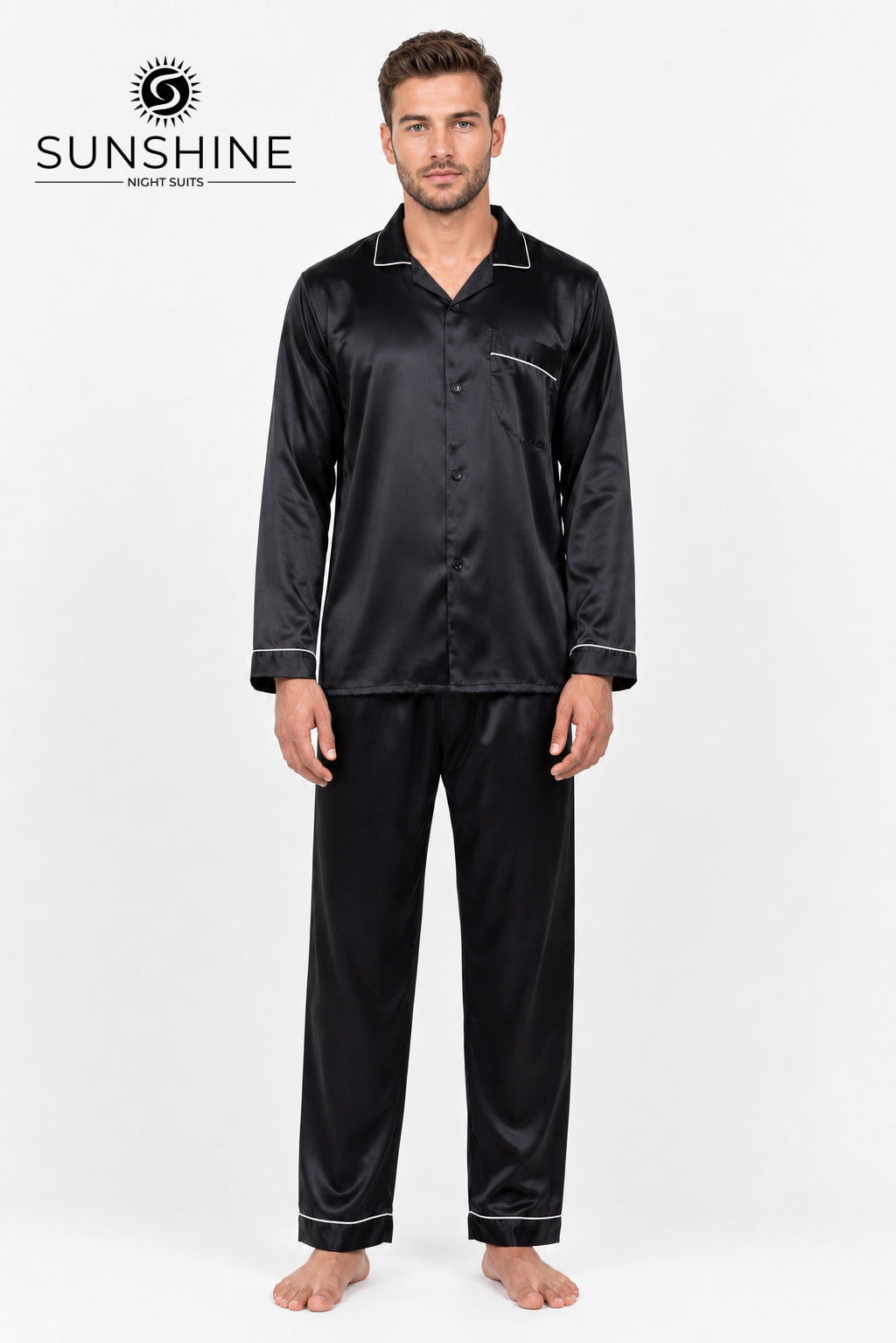 Black Silk Night Suit MSN-11