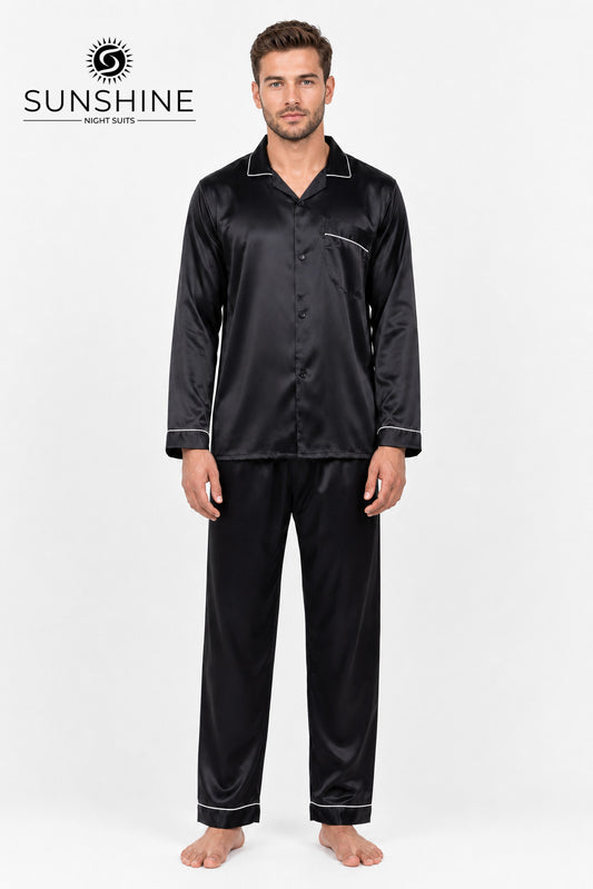 Black Silk Night Suit MSN-11