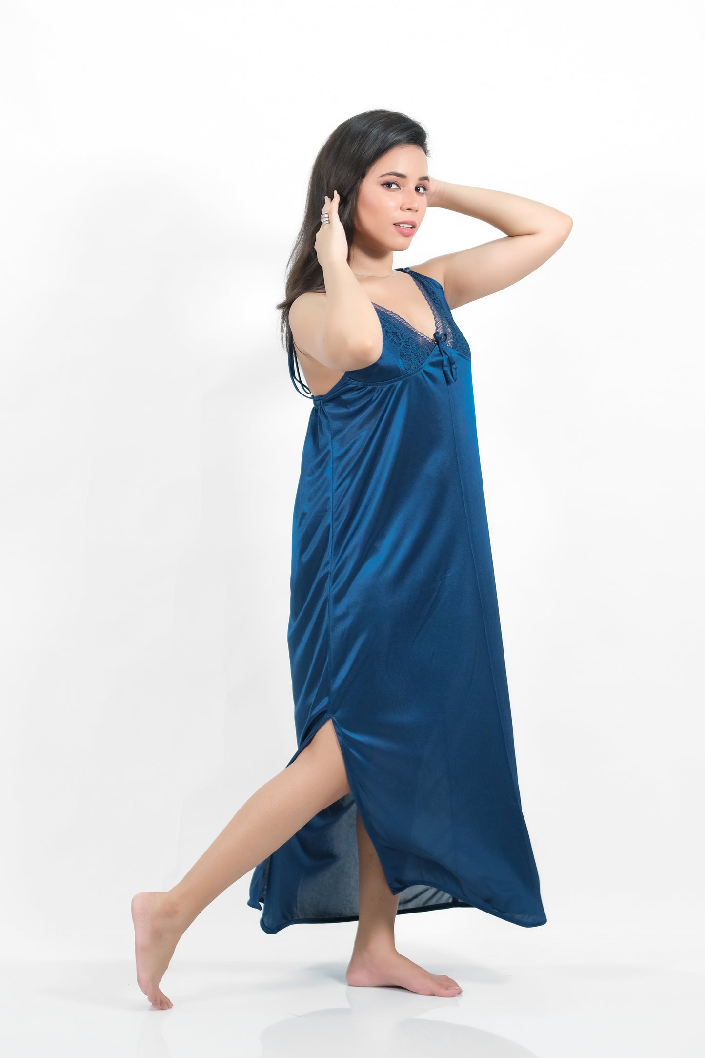 Blue Silk 1pc Nighty 1000-C