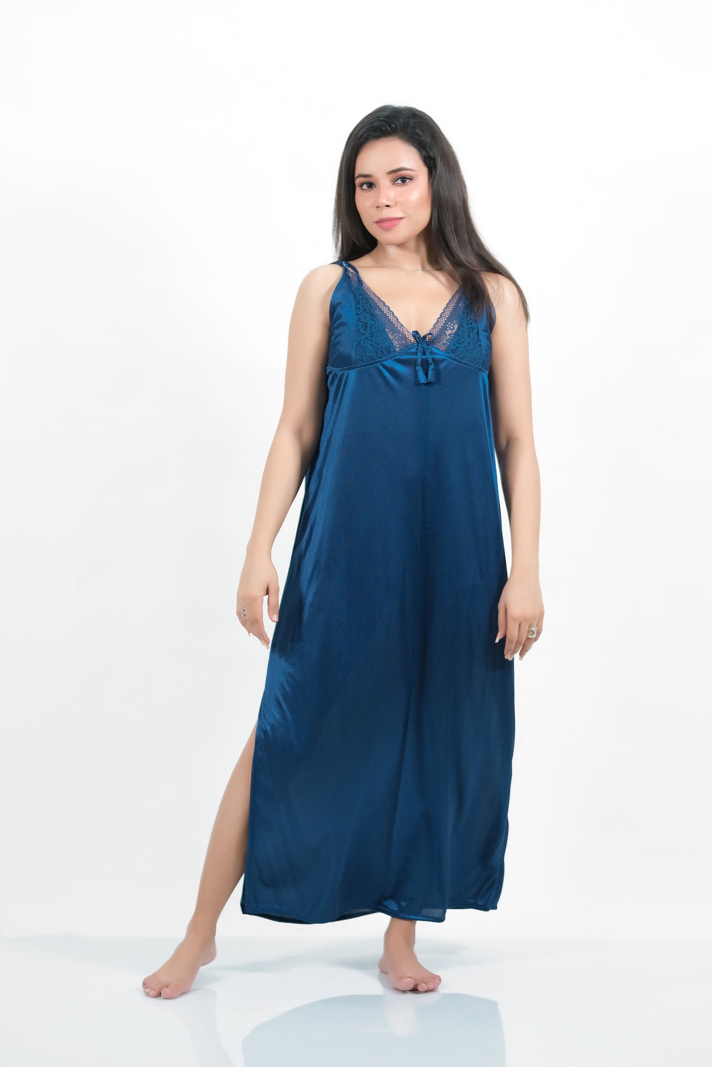 Blue Silk 1pc Nighty 1000-C