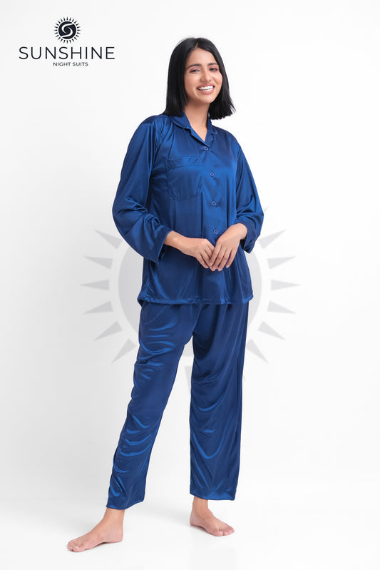 Blue Silk Jersey Pajamas Set 2550-C