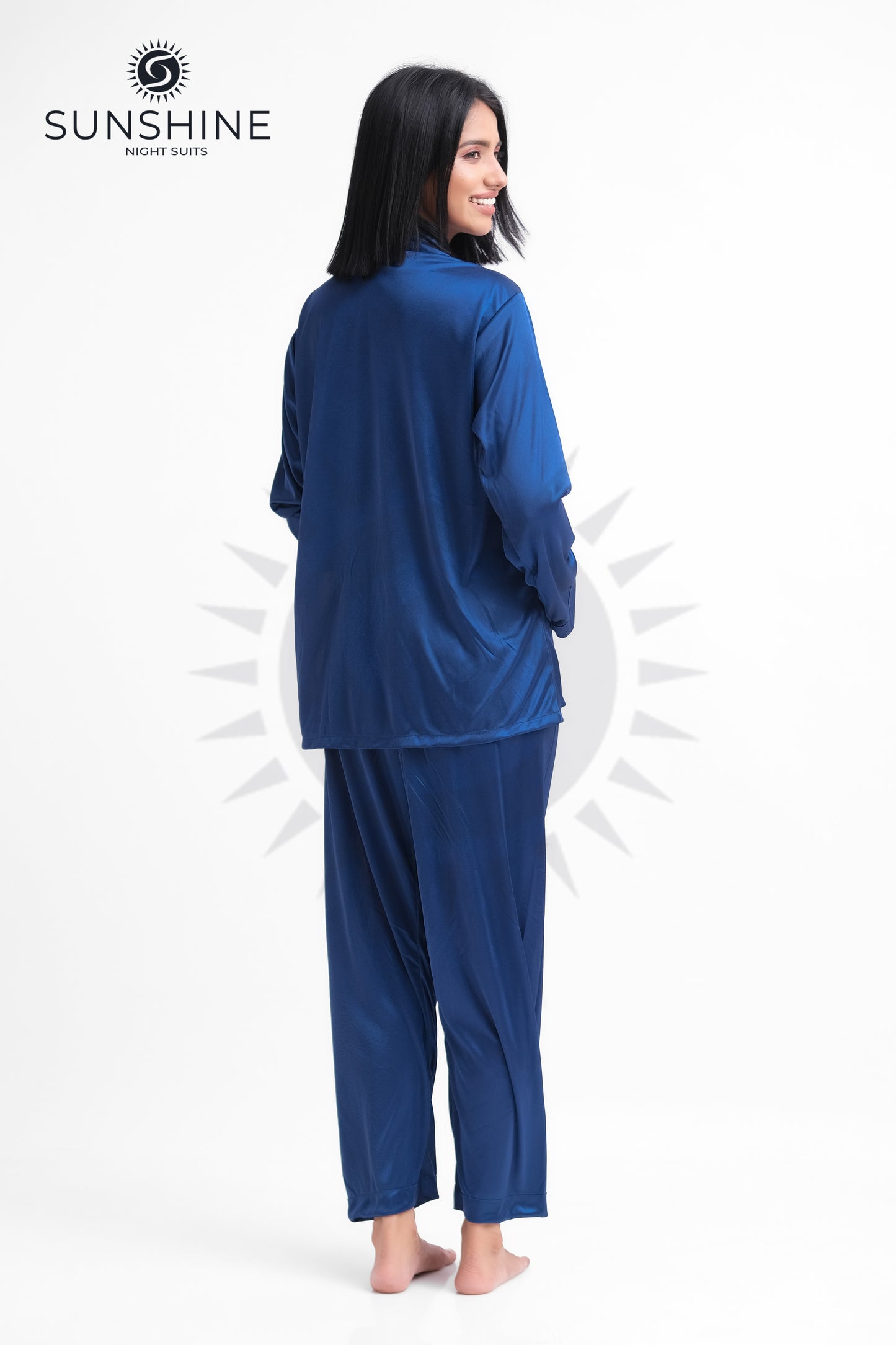 Blue Silk Jersey Pajamas Set 2550-C