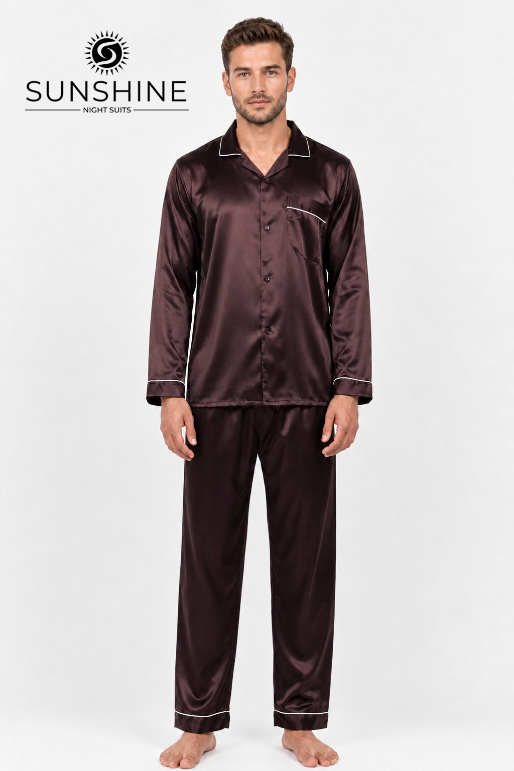 Brown Silk Night Suit MSN-11