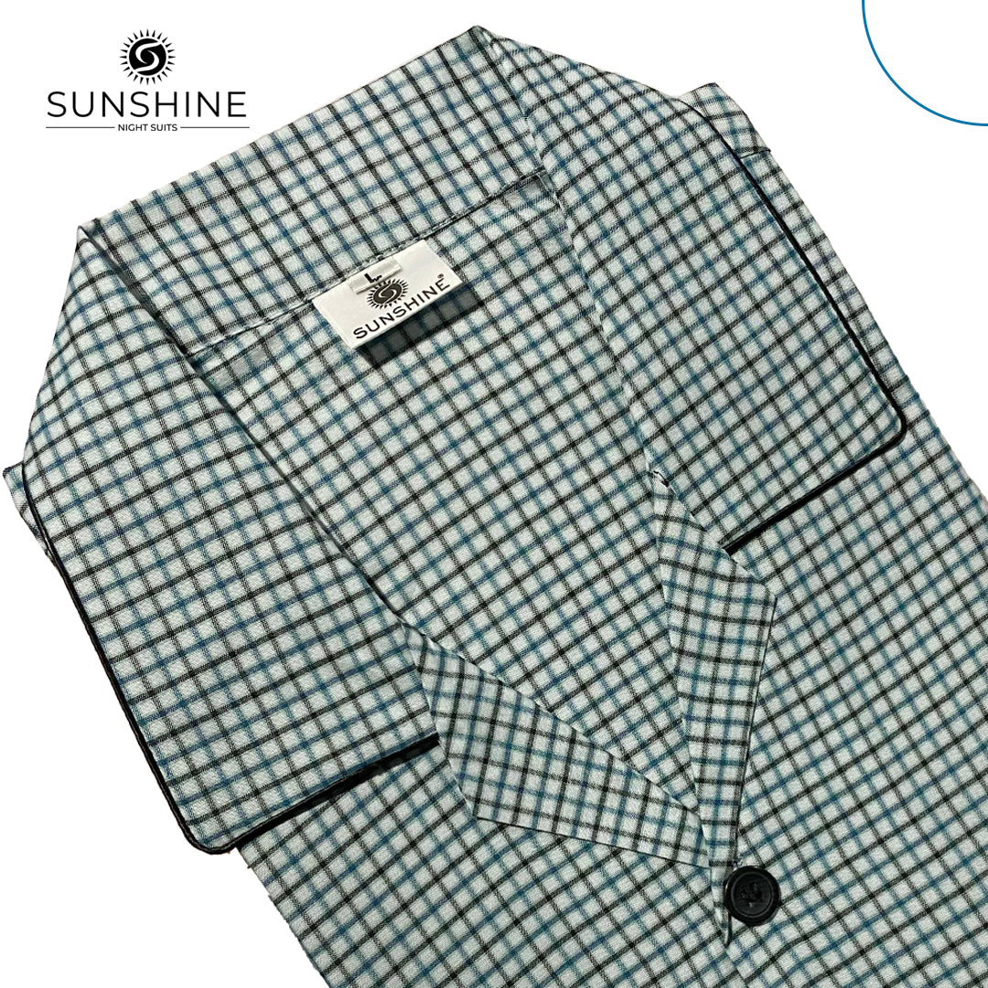Light Green Check Night Suit - CH-117