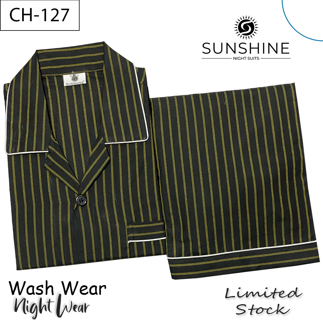 Black Yellow Stripe Night Suit – CH-127