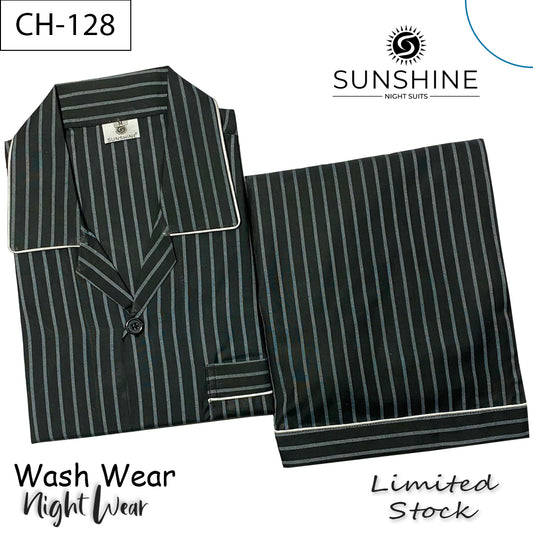 Black Grey Stripe Night Suit – CH-128