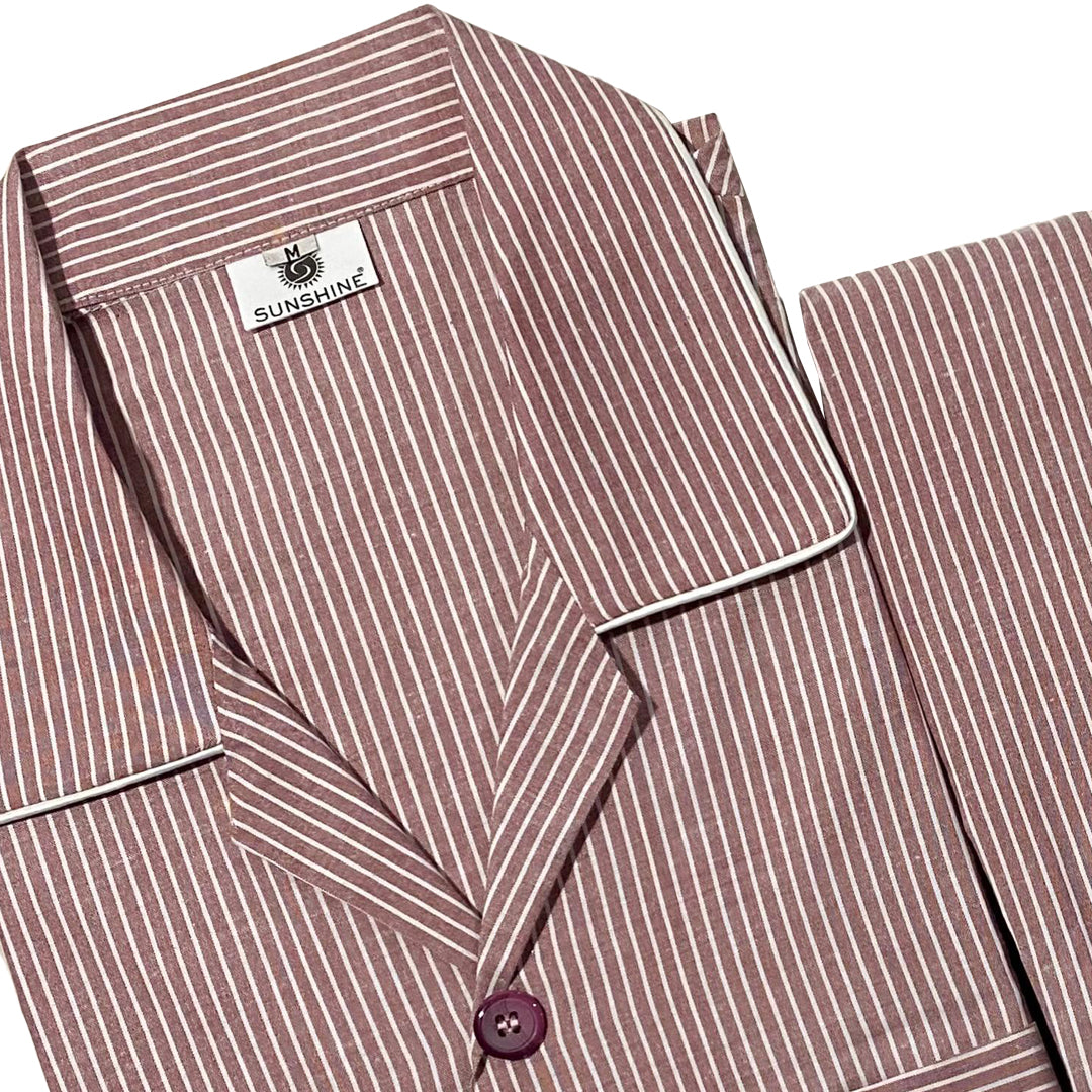 Maroon White Stripe Night Suit – CH-130