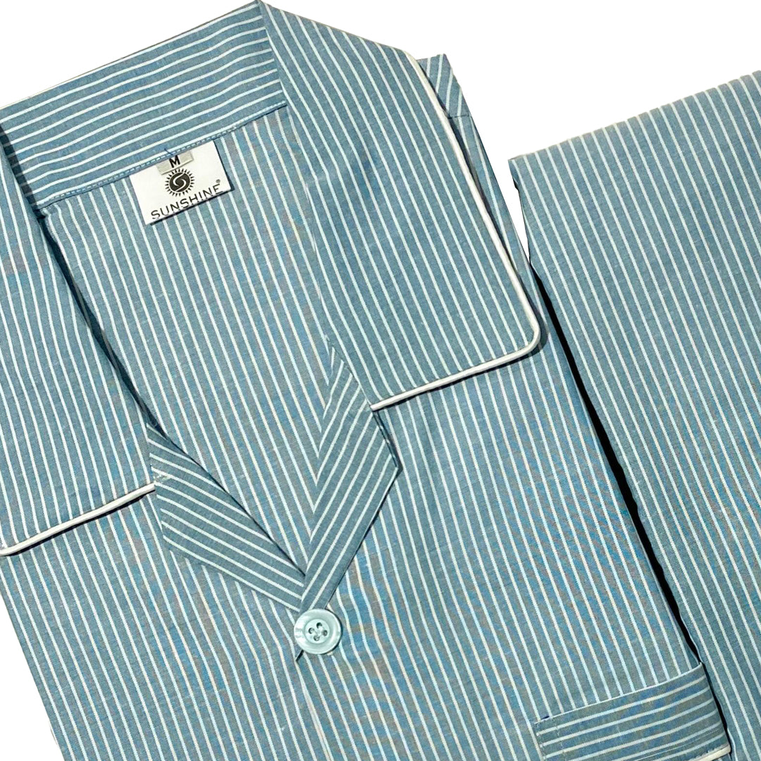 Green White Stripe Night Suit – CH-131