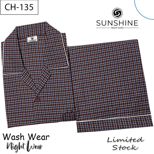 Maroon Check Night Suit – CH-135