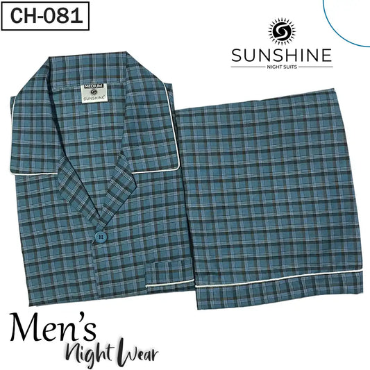 Teal Check Night Suit - CH-081