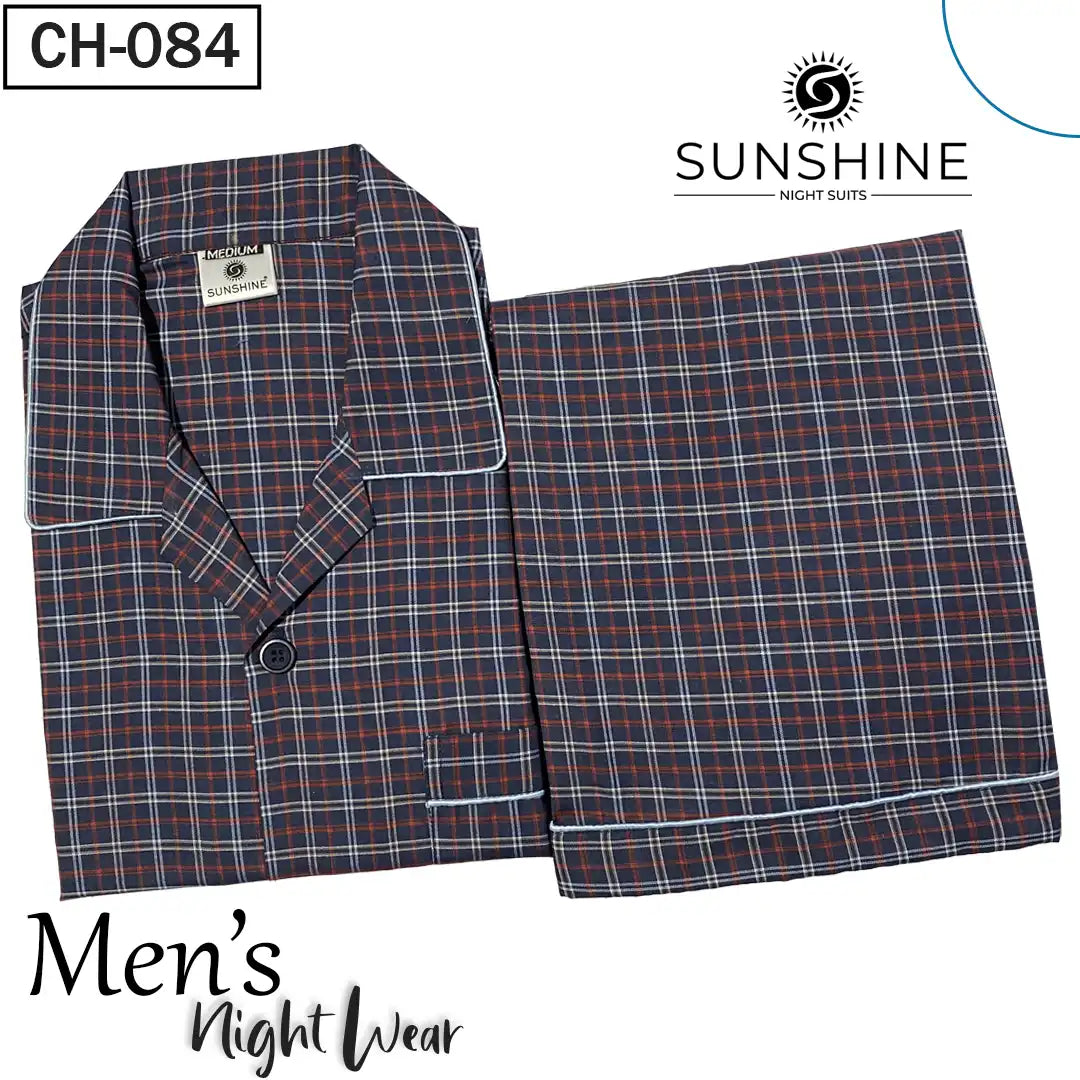 Blue Red Check Night Suit - CH-084