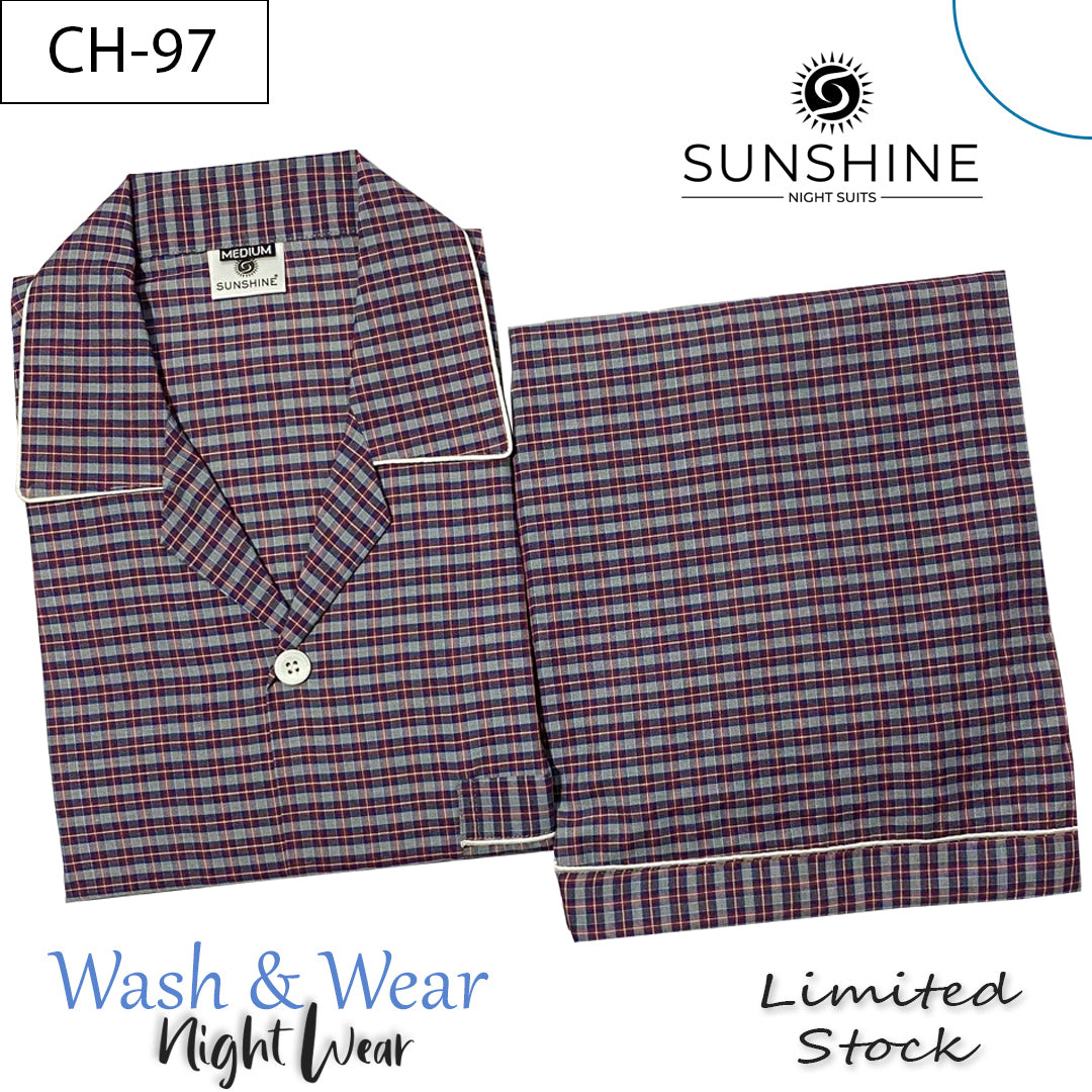 Classic Maroon Check Night Suit – CH-97