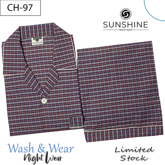 Classic Maroon Check Night Suit – CH-97