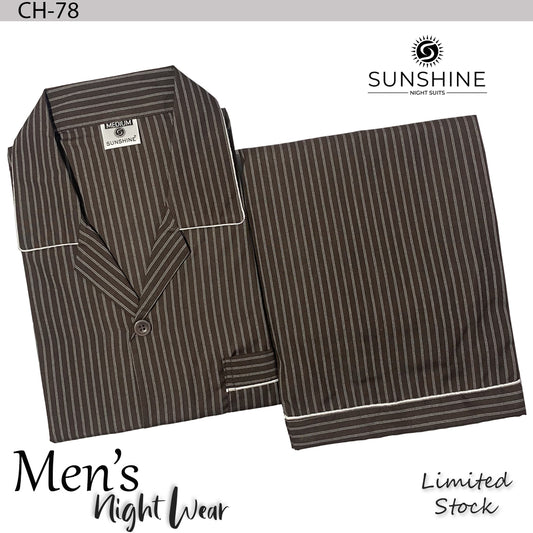 Brown Stripe Night Suit - CH-078