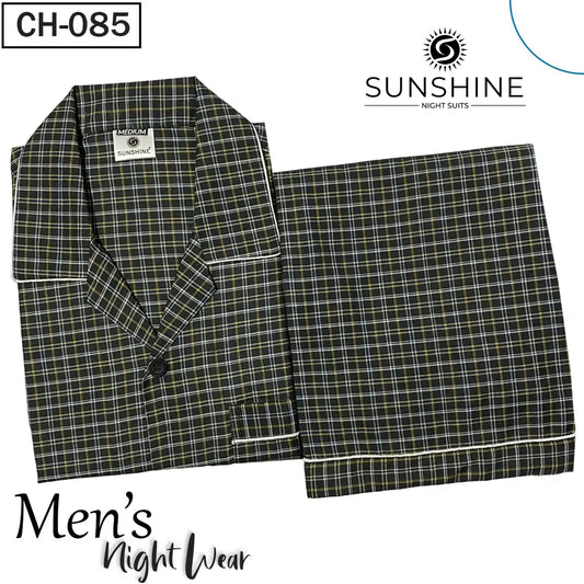 Black White Check Night Suit - CH-085