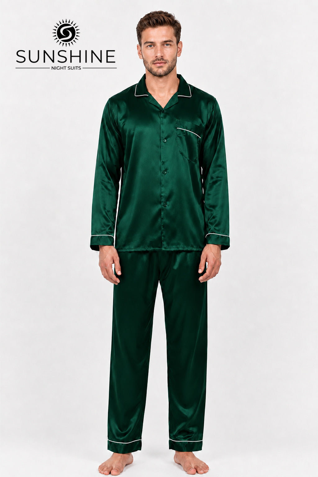 Dark Green Silk Night Suit MSN-11