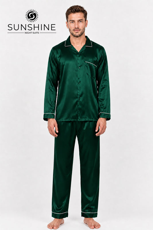Dark Green Silk Night Suit MSN-11