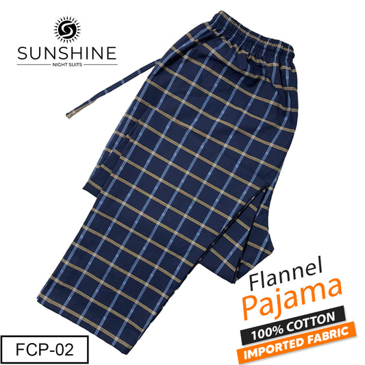 Navy Blue Check Flannel Pajama – FCP-02 | Winter Fabric