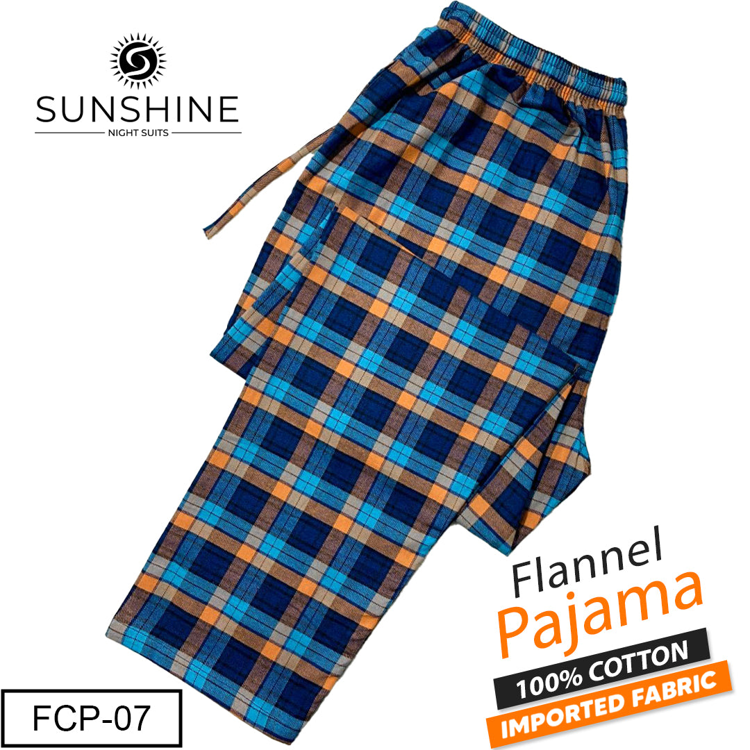 Blue Orange Check Flannel Pajama – FCP-07 | Winter Fabric
